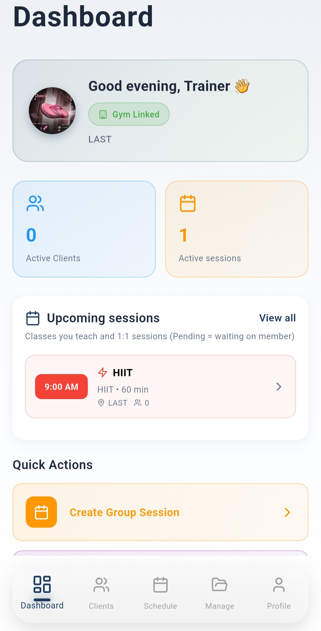 Trainer app — client
